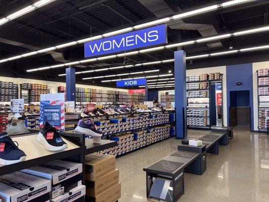 Women's shoes with plenty of space to try on.