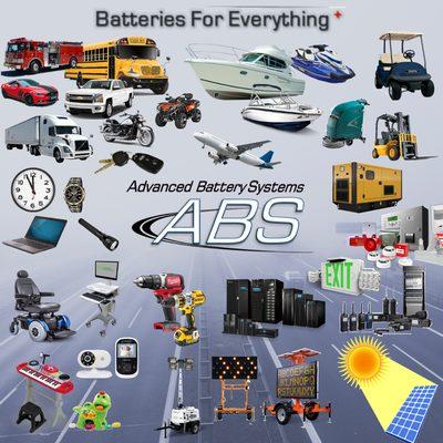 Batteries For Everything ! ABS Advanced Battery Systems is your one-stop-battery-shop!