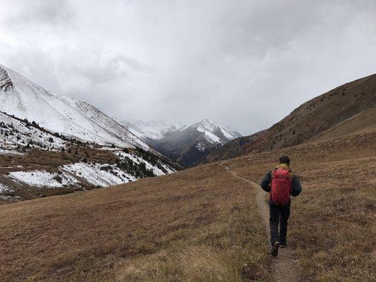 Hiking to the summit