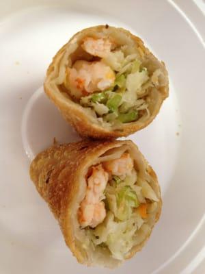 Fresh homemade shrimp egg roll