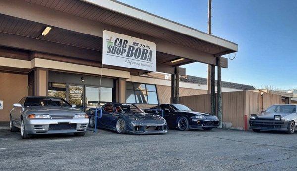 JDM Legends at Carshop Boba, r32 Skyline GTR, FD RX7, MK4 Supra