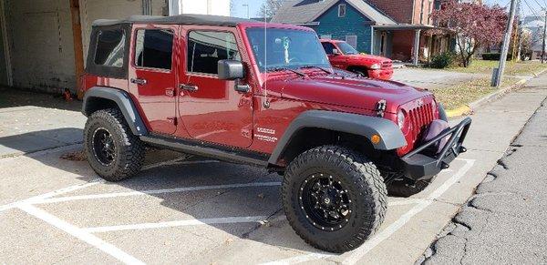 Tinted the front windows to match on this wrangler