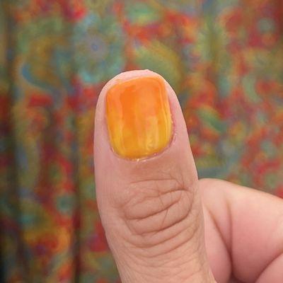 Color changing polish, going from orange to yellow