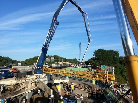 Pumping concrete on a new bridge for 695 beltway