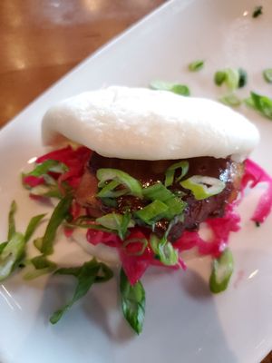 Bao bun. Wonderful pickled cabbage w a kick