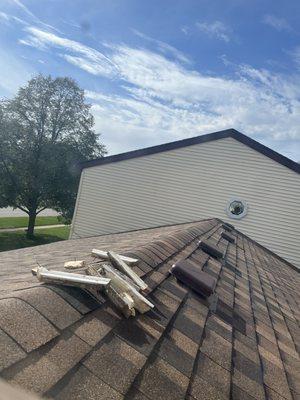 Left stuff in my roof after pulling off moulding around octagon window