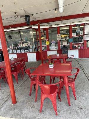 Store front seating area