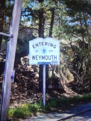 Entering Weymouth, MA from Hingham.