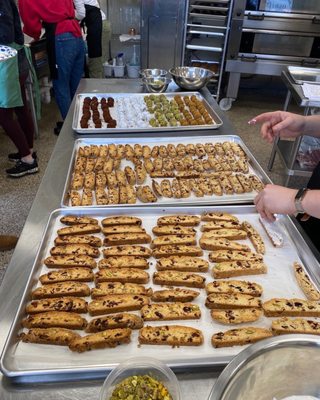 Biscotti with orange zest, pistachios and cranberries