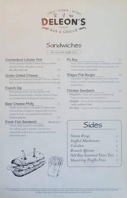 Menu page 1