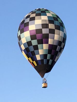 7/14/18. Saturday. 7:30 am. 78 degrees. U.S. National Hot Air Balloon Championship above the grounds here. 3rd consecutive year hosting!