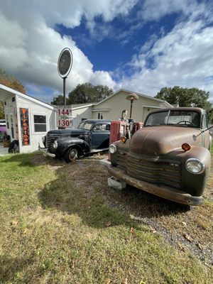 We have a 1950s replica Clark station to visit along with classic cars for sale at our Onalaska, WI shop!