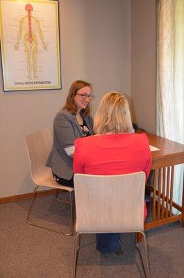 Dr. Rebecca Weidner takes time to talk to patients about their exam findings and to understand their health goals.