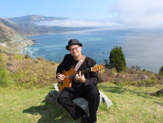 Steve Ezzo playing a wedding ceremony in Big Sur