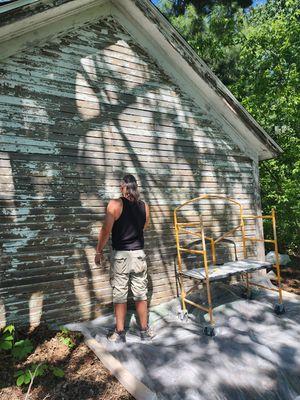 Scraping of a garage