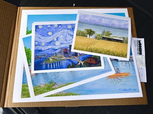 My order of various giclee prints.