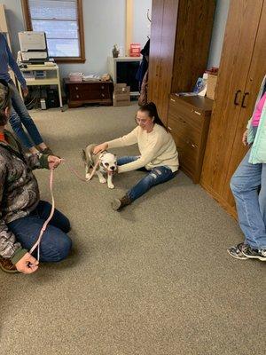 Best way to start a Friday....Love when we get puppy visits to our office.