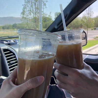 Iced americanos with a splash of oat. Good every time!