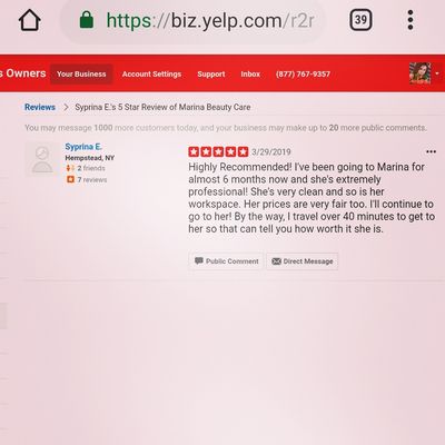 Non recommend review by Yelp