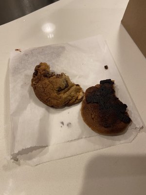 Burnt chocolate chip cookies