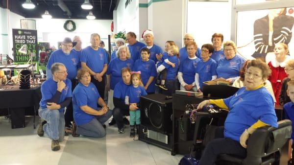 Our Choir caroling at the VF Outlet during the Christmas Craft Show