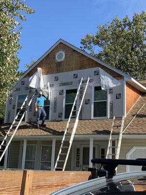 Start of siding work