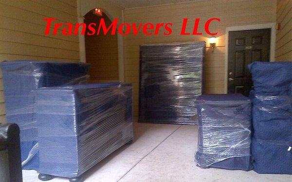 TransMovers LLC always protects every piece of Furniture with thick moving blankets and Stretch Wrap Plastic.