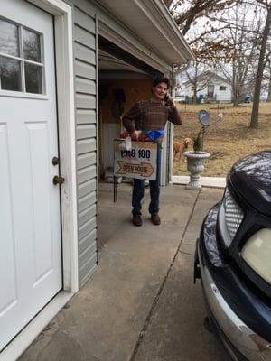 Danny preparing for his Open House