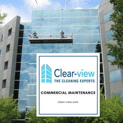 We clean windows for commercial buildings.