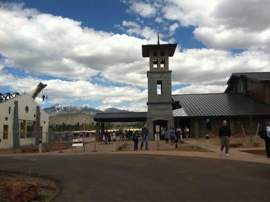 The school is still almost a year away from completion, but the church  is open