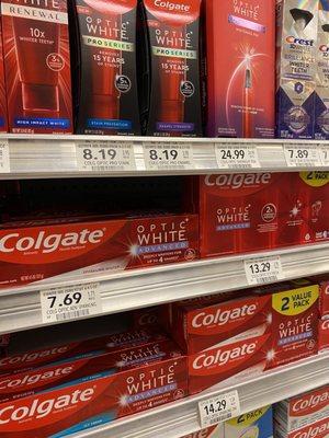 Toothpaste area.