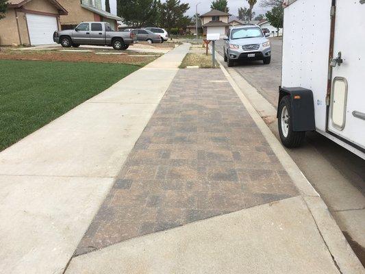 Install of pavers in parkway