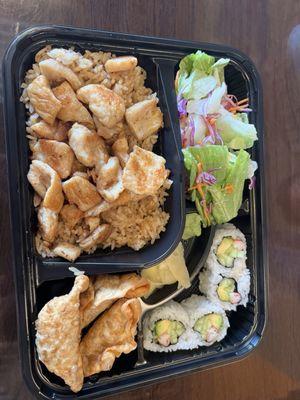 White chicken bento box