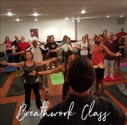 Dr. Matt teaching the "Breath of Abundance" breathwork class