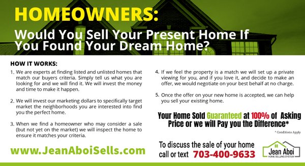 Your Home Sold Guaranteed at 100% of  Asking
Price or we will Pay you the Difference*