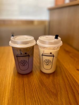 Taro and Regular Iced  Latte