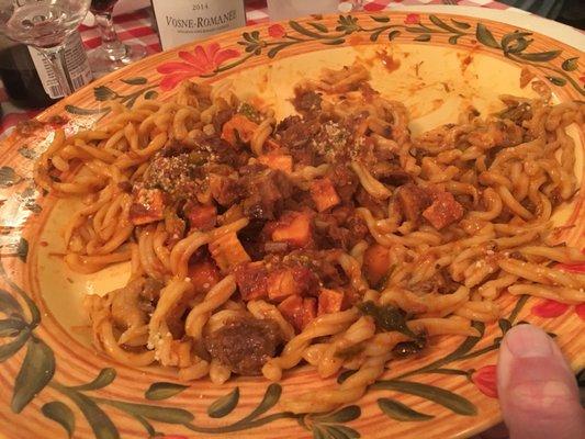 Braised Venison Osso Bucco over pasta