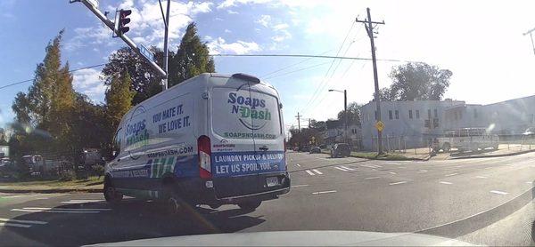 The driver turning directly in front of me, causing me to have to brake heavily.