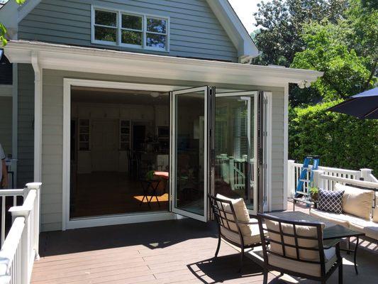 Aluminum Bi-Fold Door - Half Open