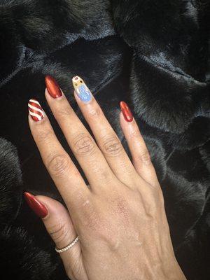 Intricate free hand nail design