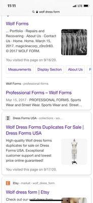 Using "high quality Wolf dress forms duplicates" in their description. That is what we call counterfeiting.