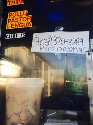 Phone number to order takeout!