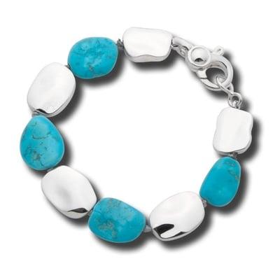 Riverstone Bracelet with Turquoiose