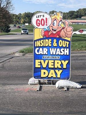 Went there for an interior cleaning, was told they couldn't they sent someone. I was pulling out and saw the sign nice false advertising.