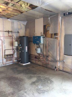 Change out old electric boiler and indirect fired water heater