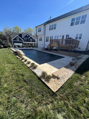 plants, plantings, garden, stone, bed edge, walkway