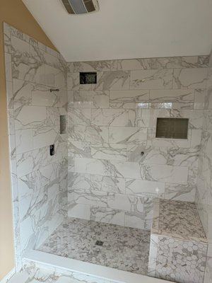 Complete bathroom remodel with tile