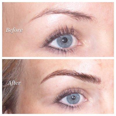 Created a more defined arch on this beauty with microblading!