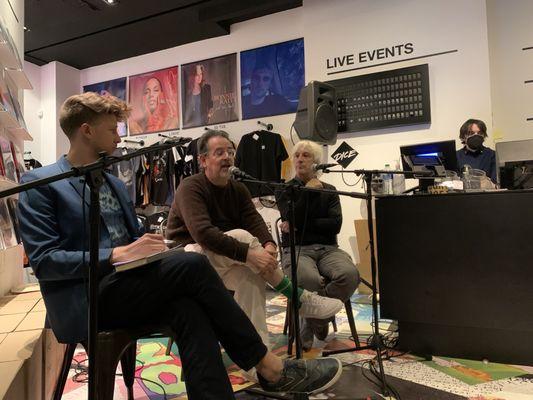 Randall Poster (middle) and Thurston Moore (right) promoting "For the Birds: The Birdsong Project" 12.9.2022