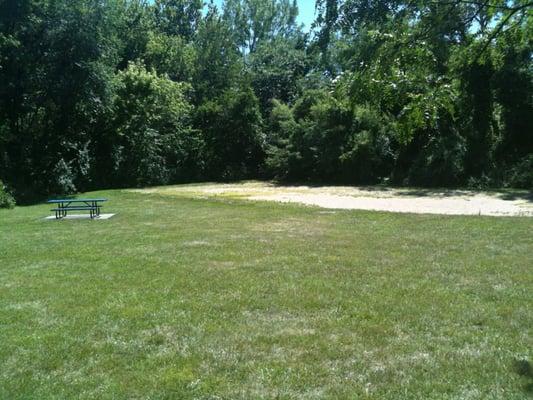 The Sand Volleyball court has seen better days.